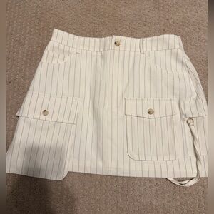 Walter Baker White Pinstripe Cargo Mini Skirt Size 6 Utility Chic